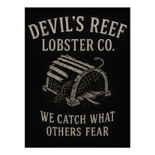 Poster Le homard de récif du diable - Nous attrapons ce q