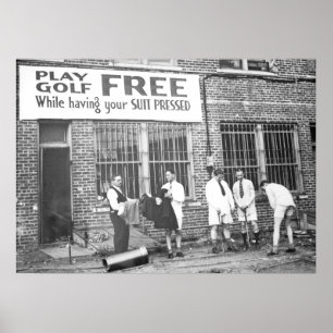 Poster Le Humour de golf Vintage Play Golf Free