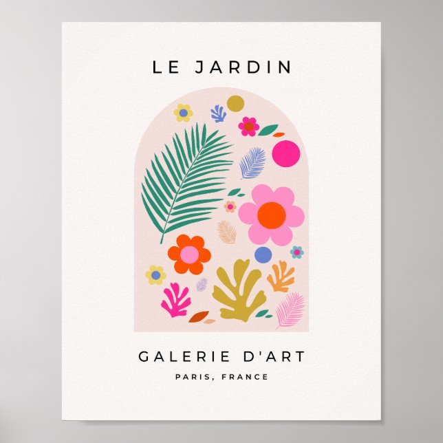 Poster Le Jardin 04 Fleurs Rétro Modernes Florales (Devant)