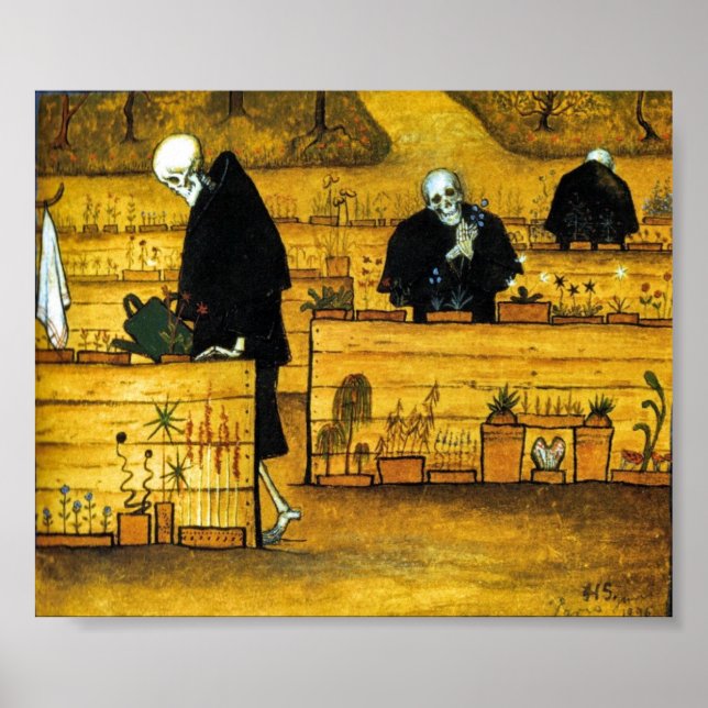 Poster Le jardin de la mort par Hugo Simberg 1896 (Devant)