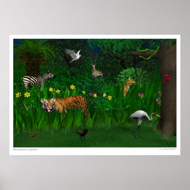 Poster Le jardin de Rousseau (Devant)