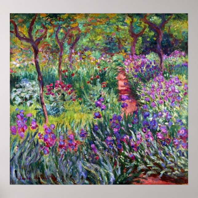 Poster Le jardin d'Iris à Giverny, Claude Monet (Devant)