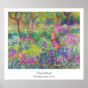 Poster Le jardin d'iris au cool de Giverny Claude Monet,