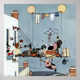 Poster « Le jardin pliant » de W Heath Robinson