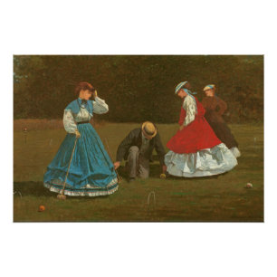 Poster Le jeu de croquet, 1866 (huile sur la toile)