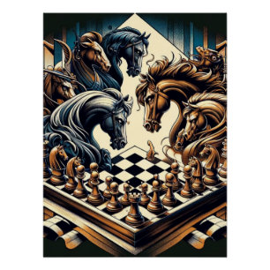 Poster Le jeu des chevaliers - les échecs rencontre l'ima