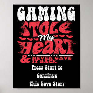 Poster Le jeu m'a volé mon cœur ~ Saint-Valentin drôle 