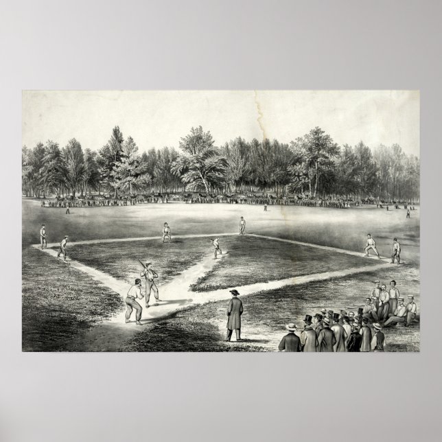 Poster Le jeu national américain de baseball - 1866 (Devant)