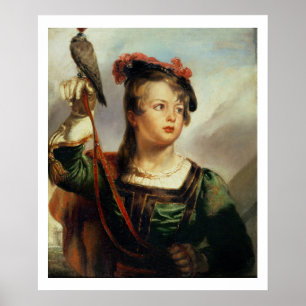 Poster Le Jeune Falconer, 1835 (huile sur panneau)