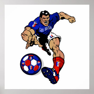 Poster Le joueur de football de Bleus de Les France