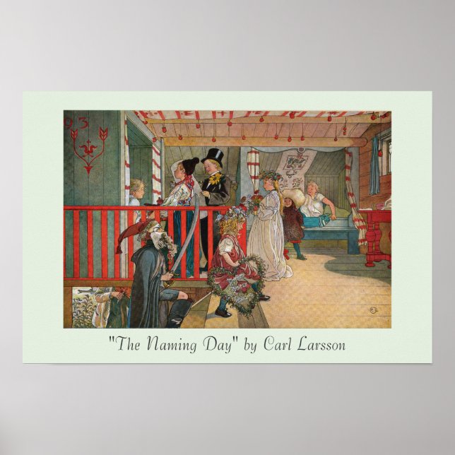 Poster Le Jour du nom par Carl Larsson Fine Art (Devant)