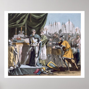 Poster Le jour historique de Bouvines en 1214, gravé par