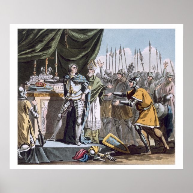 Poster Le Jour historique de Bouvines en 1214, gravé par (Devant)