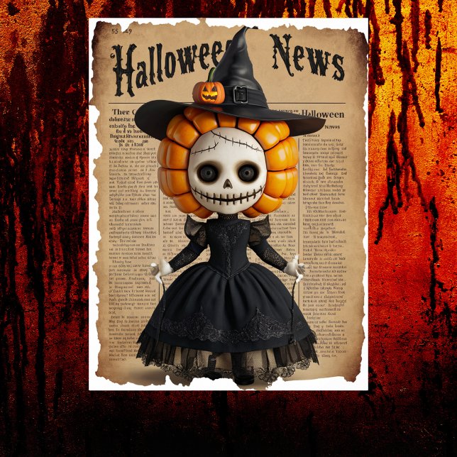 Poster Le journal Casquette Halloween de la sorcière Vood (Créateur téléchargé)