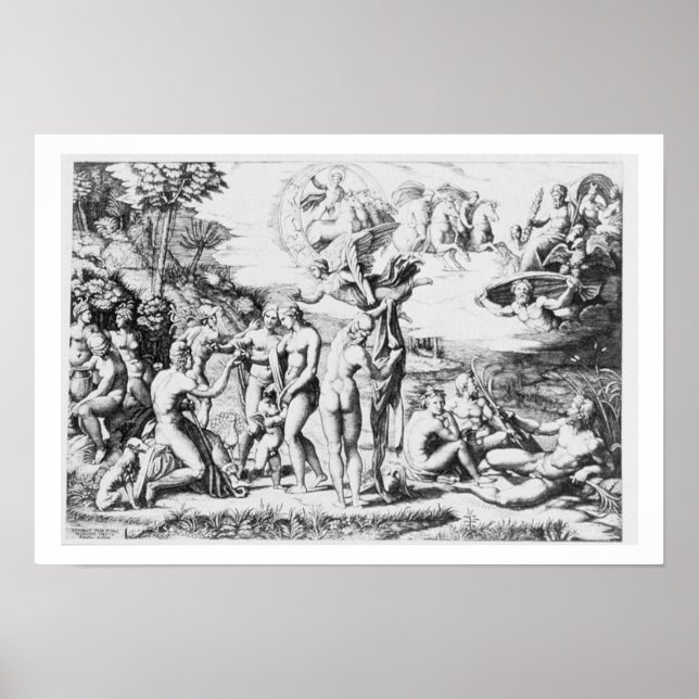 Poster Le jugement de Paris, après Raphael (gravure) (Devant)
