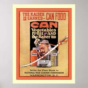 Poster Le Kaiser est la guerre mondiale vintage en boîte