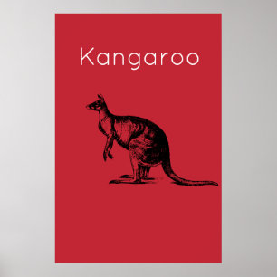 Poster Le Kangourou rouge, art moderne des murs