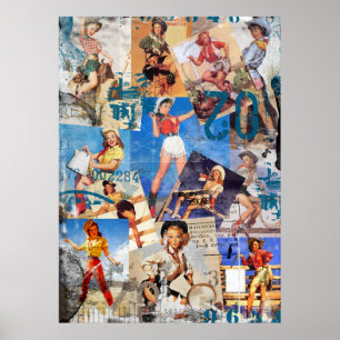 Poster Le Kitsch Bitsch : Détruit Cowgirl Pin-Up No.1