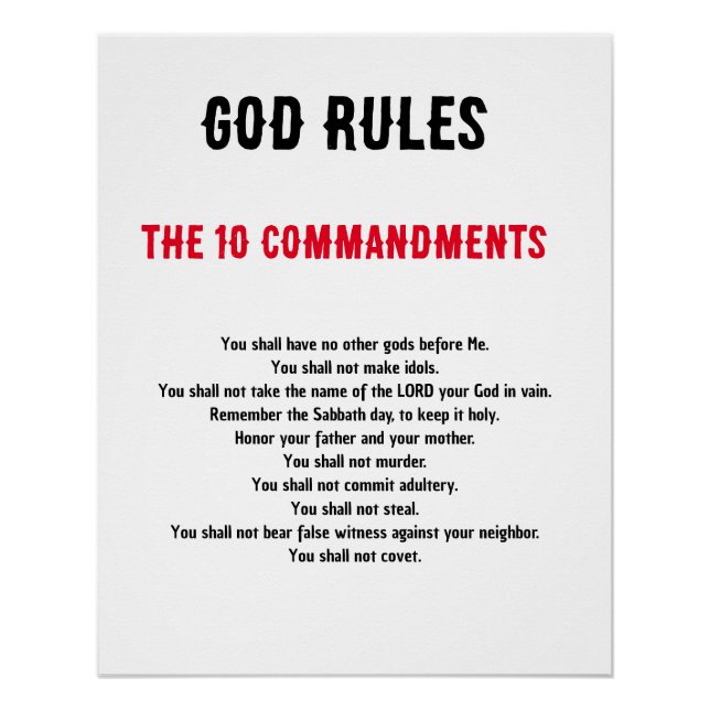 POSTER LE KJV DES DIX COMMANDEMENTS (Devant)
