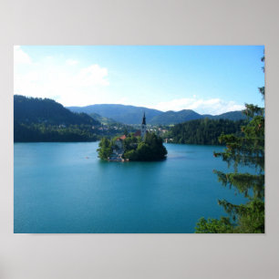 Poster Le lac a saigné l'île Slovénie
