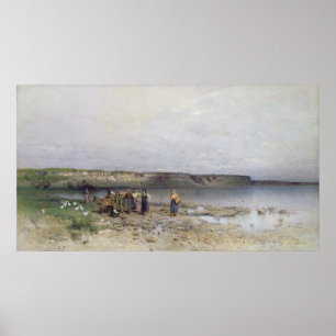 Poster Le Lac Balaton avec le rivage d'Akarattya, 1885