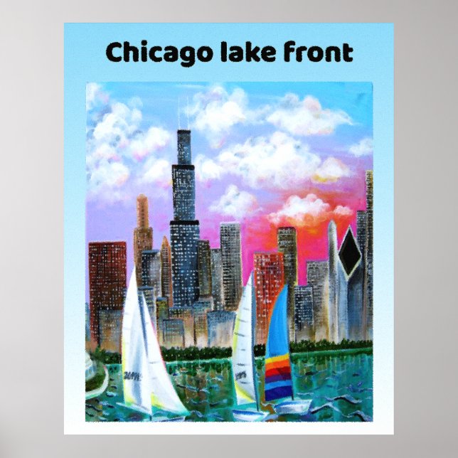 Poster Le lac de Chicago (Devant)