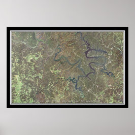 Poster Le Lac Des Ozarks Missouri Carte De L'Affiche Sate