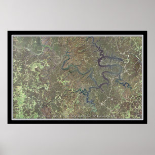 Poster Le Lac Des Ozarks Missouri Carte De L'Affiche Sate