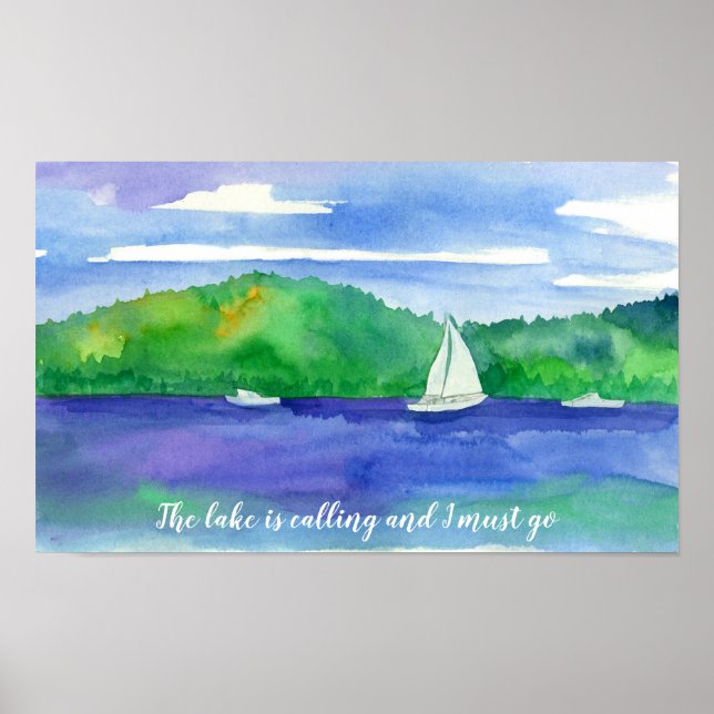Poster Le lac est appelé et je dois aller voiliers (Devant)