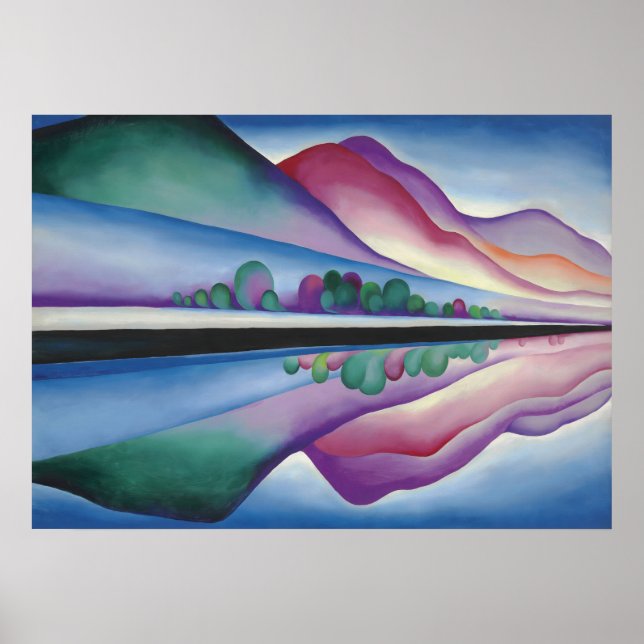 Poster Le lac George Réflexion par Georgia O'Keeffe (Devant)