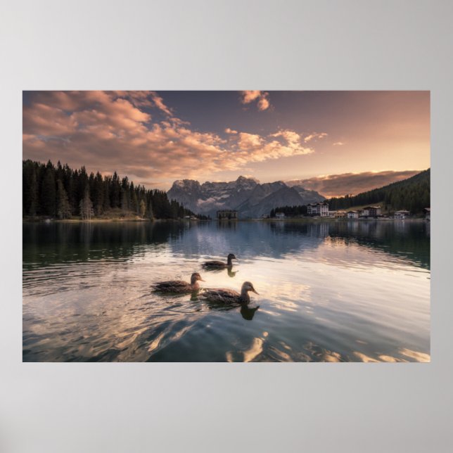 Poster Le lac Misurina | Dolomites, Italie (Devant)