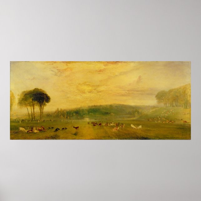 Poster Le lac, Petworth : Coucher de soleil, Combats des  (Devant)