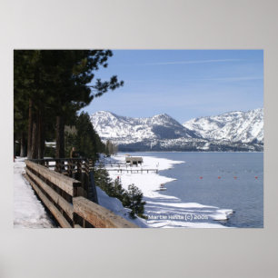 Poster Le lac Tahoe dans la neige