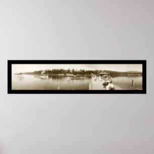 Poster Le lac Tahoe, photo 1906 de quai de CA