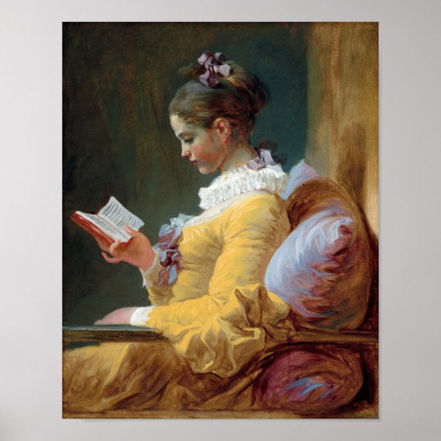 Poster Le lecteur, Fragonard (Devant)