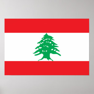 Poster Le Liban - drapeau libanais