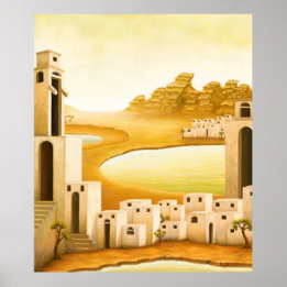 Poster "Le lieu" - Moyen-Orient / Orient Desert Peinture