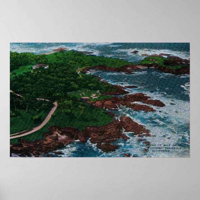 Poster Le long de 17 miles Drive sur la péninsule de Mont (Devant)