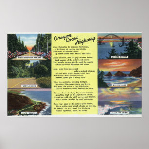 Poster Le long de la route côtière de l'Oregon avec un po