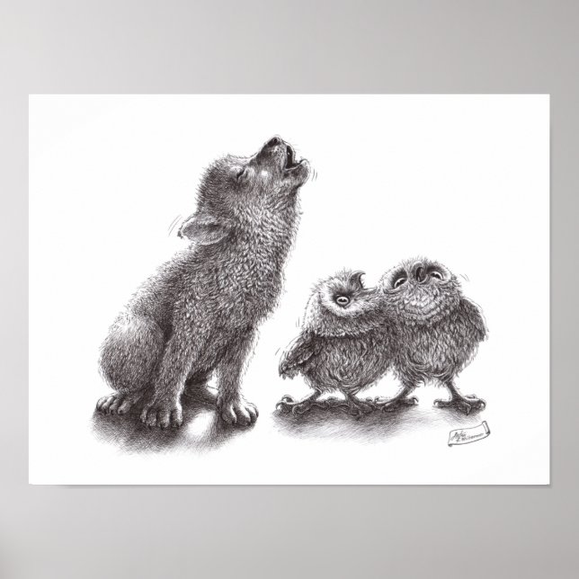 Poster Le loup rencontre le hibou (Devant)