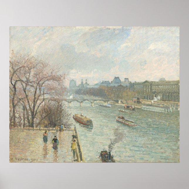 Poster Le Louvre, après-midi - Camille Pissarro Art (Devant)