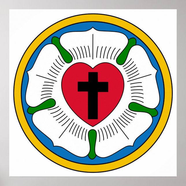 Poster Le lutheranisme Rose Luther Martin Luther (Devant)