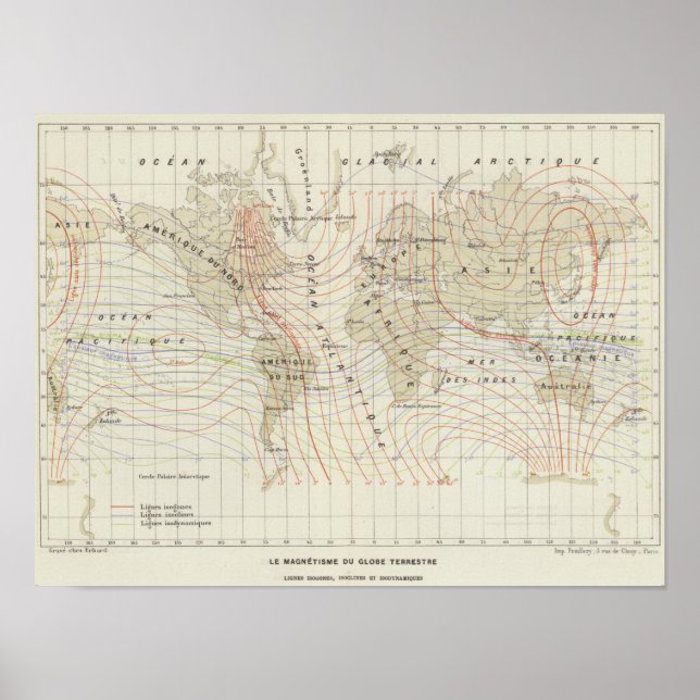 Poster Le Magnetisme du Globe Terrestre (Devant)