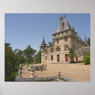 Poster Le magnifique Château de Pressac et jardin