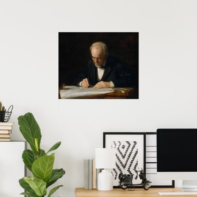 Poster Le Maître d'écriture par Thomas Eakins (Bureau à domicile)