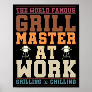 Poster Le Maître Grill Mondialement Célèbre Au Travail Dr