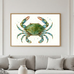 Poster Le Majestic Blue Crab   Oeuvre d'Ocean Spirit