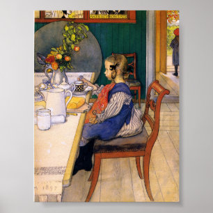 Poster Le malheureux petit déjeuner de Carl Larsson