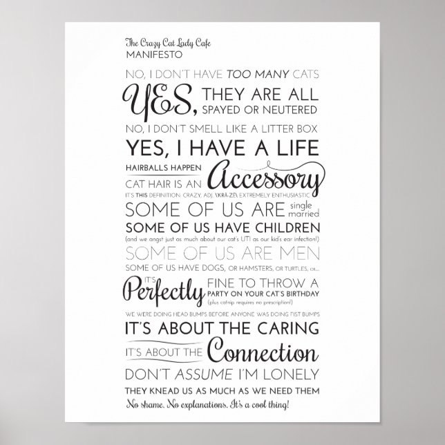 Poster Le Manifeste Crazy Cat Lady Cafe (Devant)
