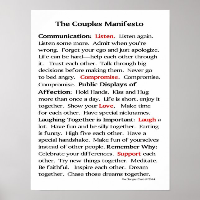 Poster Le Manifeste des couples (Devant)